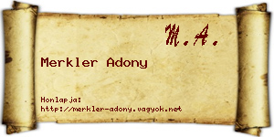Merkler Adony névjegykártya